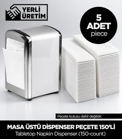 Masa Üstü Dispenser Peçete 150'li 5 Adet