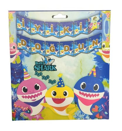 Premium Çocuk Süsleme Neşe BABY SHARK İYİ Kİ DOĞDUN BANNER
