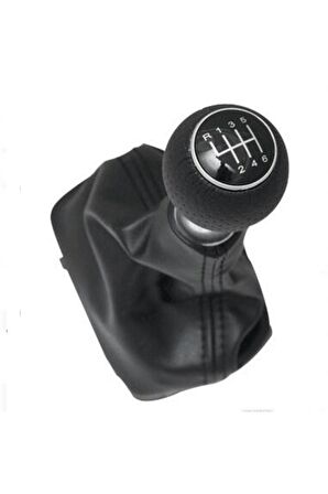 Volkswagen Golf 5 2003-2008   Uyumlu Vites Körüğü Siyah Deri Siyah Dikiş  