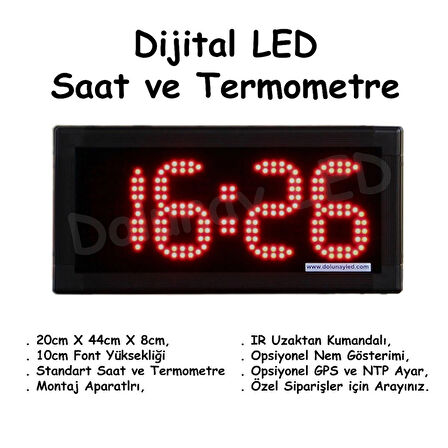 Dijital Saat Termometre 10cm