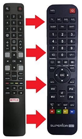 Thomson Netflix 55UC6306-55UC6326-55UC6406-55UC6586-55UC6596 Lcd Led Tv Kumandası