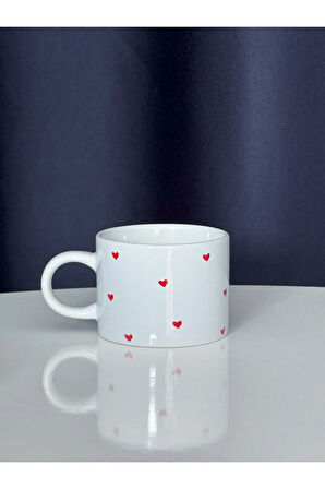 Mini Kırmızı Kalp Kupa Bardak Kahve Mug