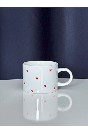 Mini Kırmızı Kalp Kupa Bardak Kahve Mug