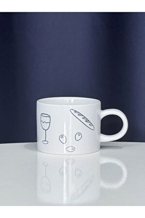 Line Art Kupa Bardak Kahve Mug