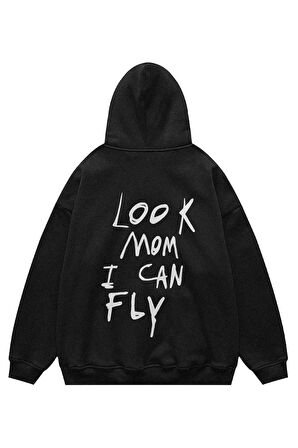 Unisex Look Mom I Can Fly Sweatshirt Kapşonlu Hoodie