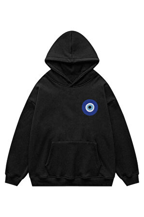 Unisex Nazar Boncuğu Sweatshirt Kapşonlu Hoodie