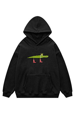 Unisex Crocodile Sweatshirt Kapşonlu Hoodie
