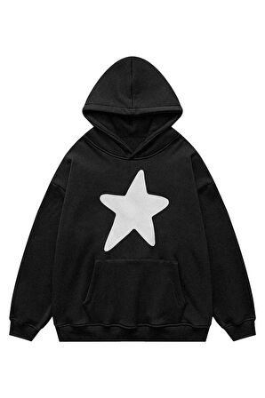 Unisex Star Sweatshirt Kapşonlu Hoodie