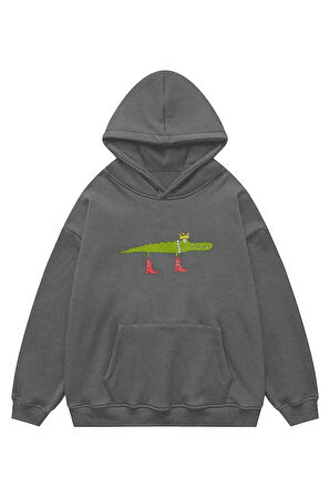 Unisex Crocodile Sweatshirt Kapşonlu Hoodie