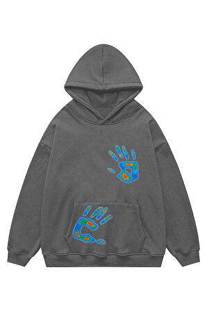 Unisex Thermal Hands Sweatshirt Kapşonlu Hoodie