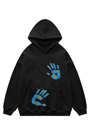 Unisex Thermal Hands Sweatshirt Kapşonlu Hoodie