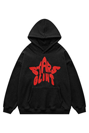 Unisex Stars Glint Sweatshirt Kapşonlu Hoodie