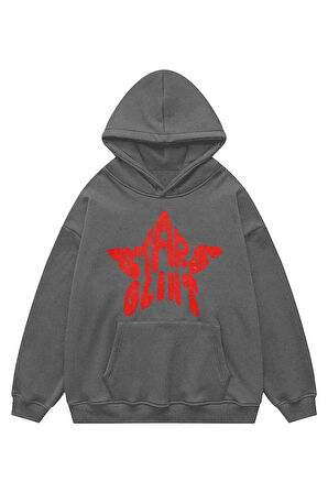 Unisex Stars Glint Sweatshirt Kapşonlu Hoodie