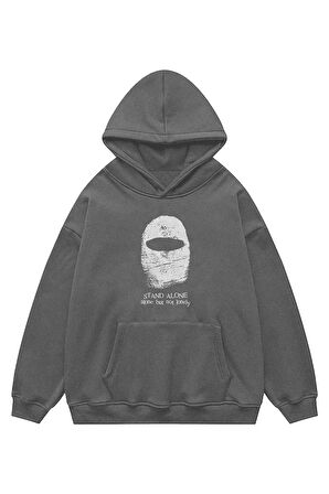 Unisex Stand Alone Kapşonlu Sweatshirt Hoodie