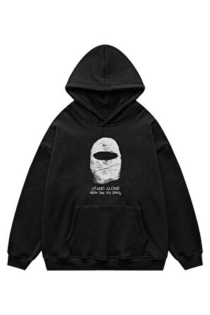 Unisex Stand Alone Kapşonlu Sweatshirt Hoodie