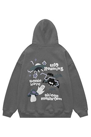 Unisex Ufo Roaming Kapşonlu Sweatshirt Hoodie