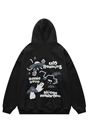Unisex Ufo Roaming Kapşonlu Sweatshirt Hoodie