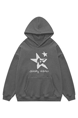 Unisex Choosing Violence Kapşonlu Sweatshirt Hoodie