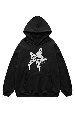 Unisex Graffiti Star Kapşonlu Sweatshirt Hoodie