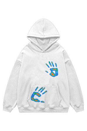 Unisex Thermal Hands Sweatshirt Kapşonlu Hoodie