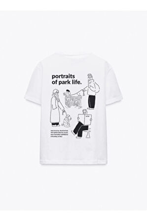 Park Life Baskılı Bisiklet Yaka Basic Trend Kadın T-shirt