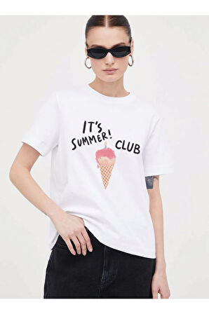 it's summer Baskılı Bisiklet Yaka Basic Trend Kadın T-shirt
