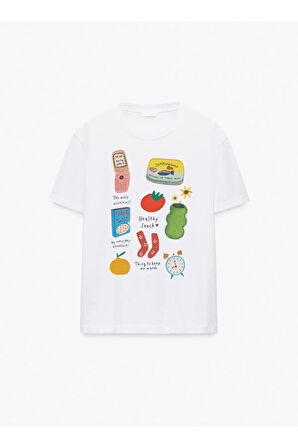 The most essential Baskılı Bisiklet Yaka Basic Trend Kadın T-shirt