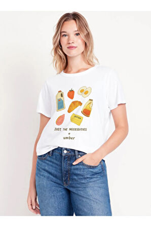 A Simple Start Baskılı Bisiklet Yaka Basic Trend Kadın T-shirt