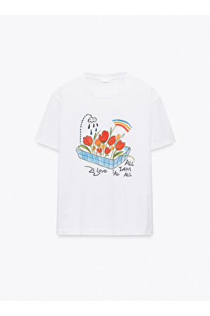 ALL I AM IS ALL LOVE Bisiklet Yaka Basic Trend Kadın T-shirt