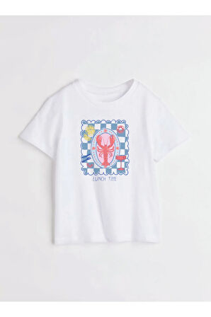 Lunch Time Baskılı Bisiklet Yaka Basic Trend Kadın T-shirt