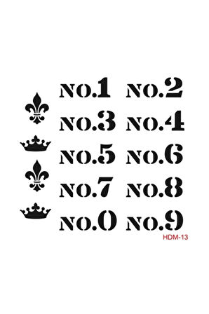 Sayı Stencil (şablon) 25x25 Cm