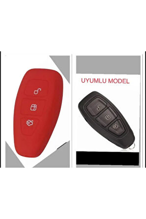 Fiesta Kuga Focus C-max Silikon Anahtar Kılıf (sustasız) Kırmızı Renk
