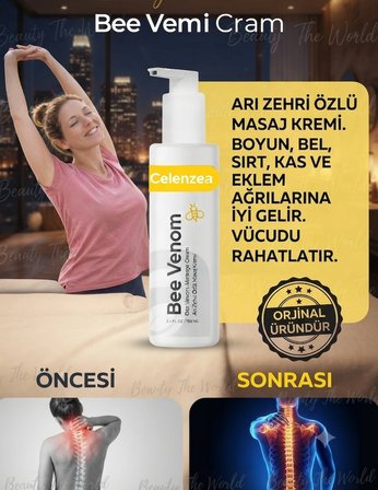 Arı Zehiri Özlü Masaj Kremi 100 ml - Bel, Boyun, Sırt, Kas ve Eklem Rahatlatıcı Özel Formül