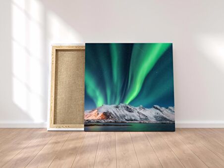 Aurora Borealis (Kuzey Işıkları) Dekoratif Kare Kanvas Tablo