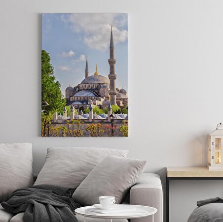 Sultan Ahmed Camii Blue Mosque Dekoratif Dikey Kanvas Tablo