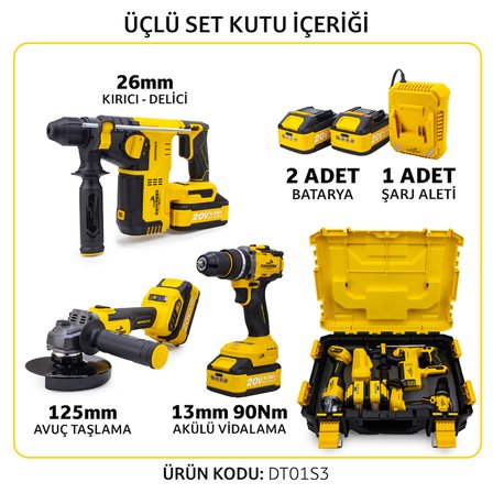 Akülü 3'lü Set DT01S3