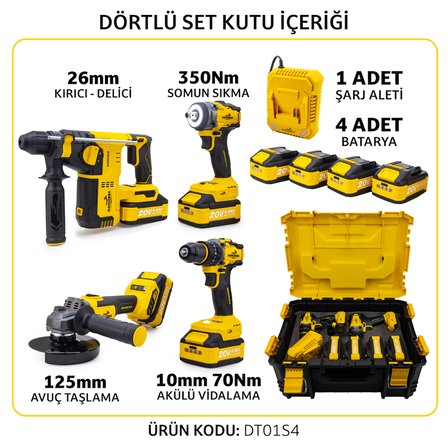 Akülü 4'lü Set DT01S4