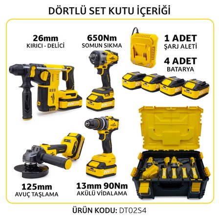 Akülü 4'lü Set DT02S4