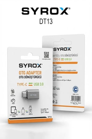 DT13 Type-C to USB 3.0 OTG Dönüştürücü Adaptör, Hızlı Veri Aktarımı ve Çevirici Soket - Gri