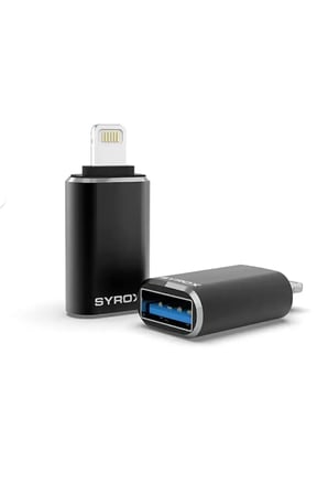 iPhone / iPad Uyumlu Lightning - USB 3.0 OTG Dönüştürücü Siyah
