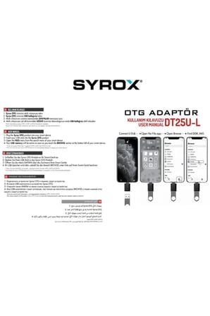 iPhone / iPad Uyumlu Lightning - USB 3.0 OTG Dönüştürücü Siyah