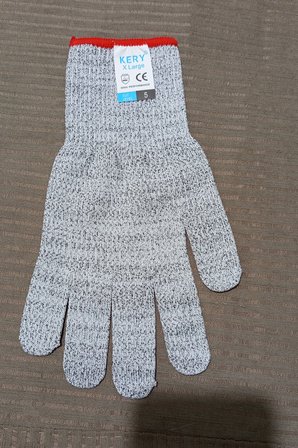 KERY Seviye 5 Bıçak Kesmez Kesilmez Eldiven (Gıdaya Uygun - Tekli Paket)