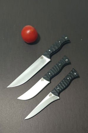 Atainox Profesyonel Kasap ve Kurban Bıçak Takımı – 3'lü Set (Kelle + Yüzme + Sıyırma)