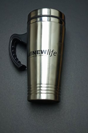 NEWlife 450 ml Çift Katlı Paslanmaz Çelik Seyahat Termosu ve Kupa Bardak