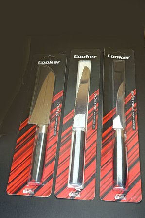 Cooker 3'lü Çok Amaçlı Ev Tipi Mutfak Bıçağı Seti