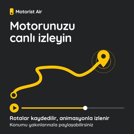 Motorist Air Kablosuz Motosiklet Takip Cihazı - GPS, Telefon Aramalı, Montajsız, 12 Ay Abonelik Dahil