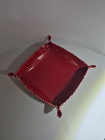 Gogo Hakiki Deri Organizer Kırmızı 16,5x16,5 cm El Yapımı