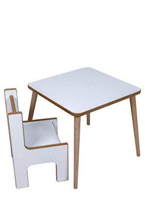 Industrial Living Çocuk Oyun, Aktivite ve Etkinlik Masası - 49x49cm -18mm 1.Sınıf Beyaz MDF