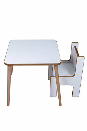 Industrial Living Çocuk Oyun, Aktivite ve Etkinlik Masası - 49x49cm -18mm 1.Sınıf Beyaz MDF