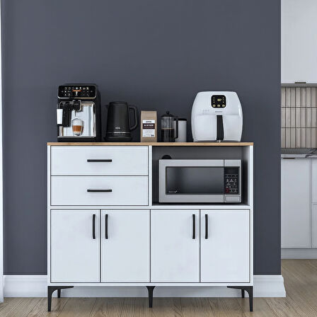 4 Kapaklı 2 Çekmeceli MDF Dolap, Şık, Fonksiyonel ve Uzun Ömürlü Depolama Ünitesi